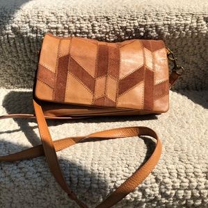 Lucky Brand Leather and Suede Crossbody Bag